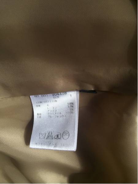 joias コート ハーフコート ファー ベージュ キャメル