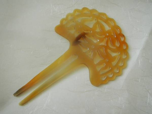 ＜銀の斧＞水牛の角のかんざし・べっ甲風簪・お洒落・お正月にも