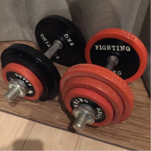 ファイティングロードラバータイプ ダンベル40kg(一部ラバー無し