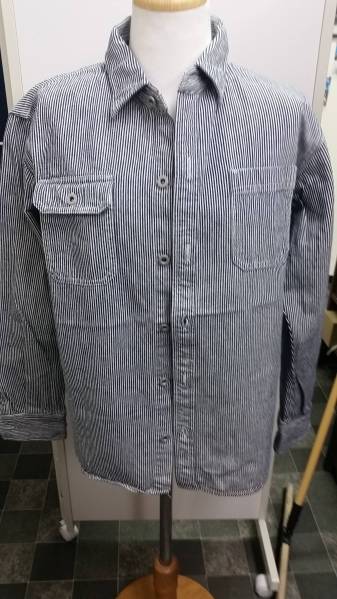 児島ジーンズ　ヒッコリーシャツ　サイズL