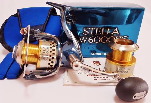 01ステラsw6000HG ☆シマノ 01 STELLA ステラ SW6000HG・替スプール付き☆ リール