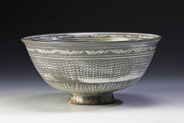 【古美味】三代清水日呂志 駕洛窯造 三島茶碗 十客 茶道具 保証