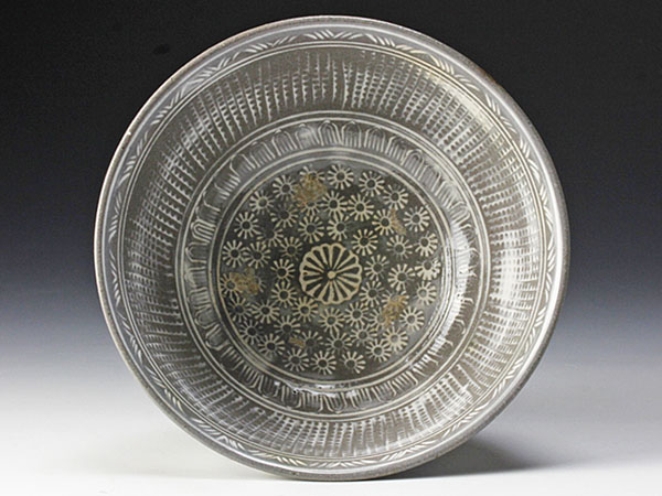 【古美味】三代清水日呂志 駕洛窯造 三島茶碗 十客 茶道具 保証