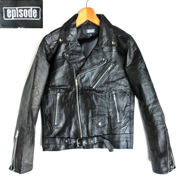 9/episodeアメリカ古着 本革 ダブルレザーライダース 本皮 M位