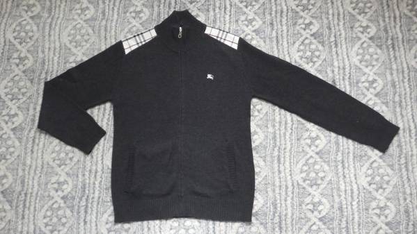 バーバリーブラックレーベル 肩ノバチェック ジップニット 2