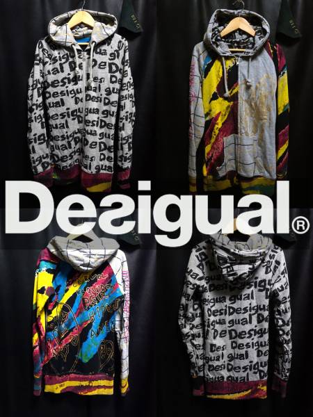 Desigual 総柄ロングパーカー S リバーシブル ワンピース コート