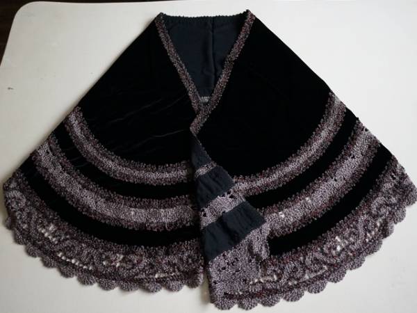 【女性和装小物】着物用 ショール ベルベット 絹 新品 無月 黒