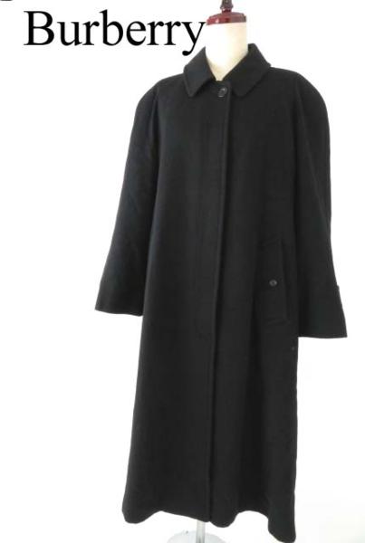 【極美品/L】バーバリー チェスターコート アウター カシミヤ100% Aライン 良品◎バーバリー ウール100％ Aライン 超ロングコート 黒 9AR