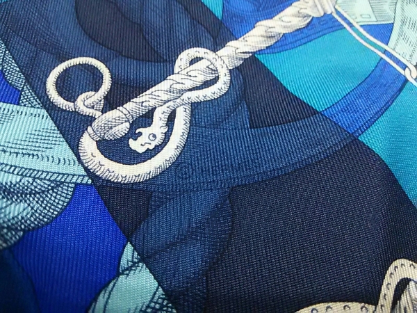 HERMES プチカレ スカーフ ユニセックス 青⁄ネイビー系 銀蔵 エルメス 