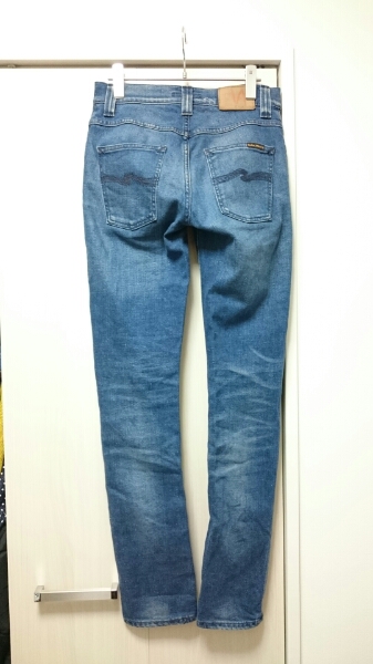 ヌーディージーンズGRIM TIM加工ストレッチデニムパンツ★28/32