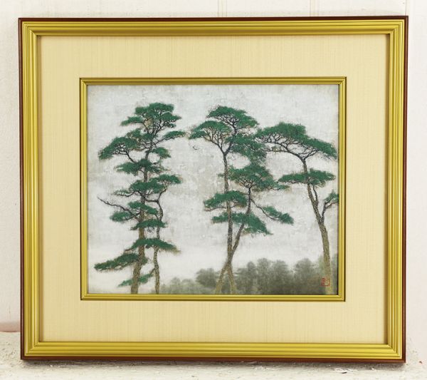 美品 日本画 白井進作 松 美品 日本画 白井進作 松 Yahoo!オークション