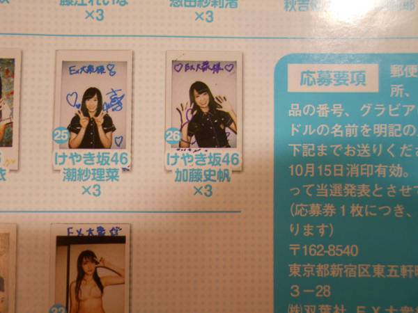 欅坂46 けやき坂46 加藤史帆 抽プレ 直筆サイン入りチェキ 抽プレ 日