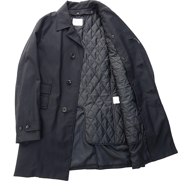 新品 TKタケオキクチ 中綿ライナーウール混比翼コートXL黒J27360