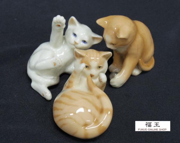 ロイヤルコペンハーゲン ミニコレクション ねこ/猫 3点 B y20