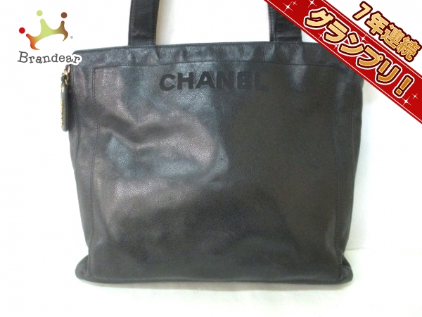 シャネル ショルダーバッグ - 黒 キャビアスキン CHANEL