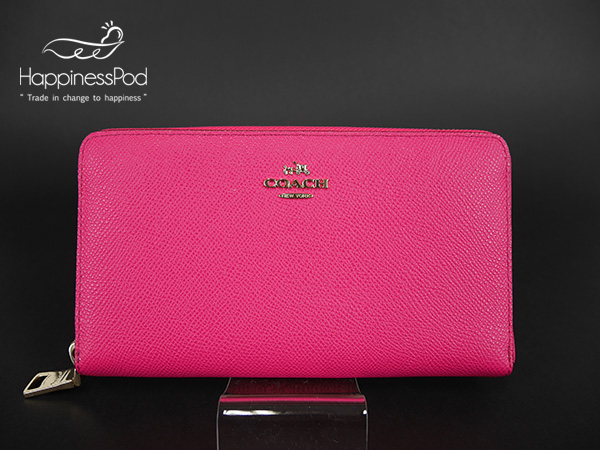 COACH コーチ ラウンドファスナー長財布 52372 ピンク