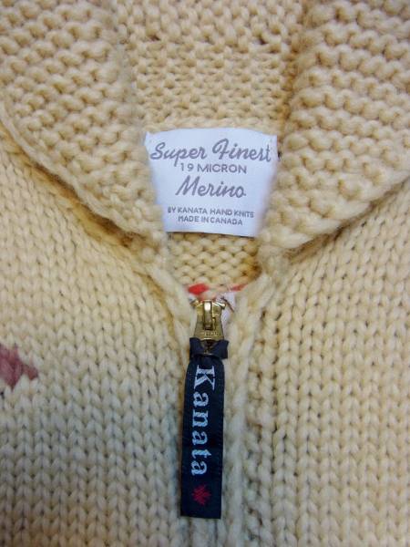 美品 カナタ KANATA カウチンジップセーター ダンス柄 カナダ製 タロンジップ BEAMSBOY 同型