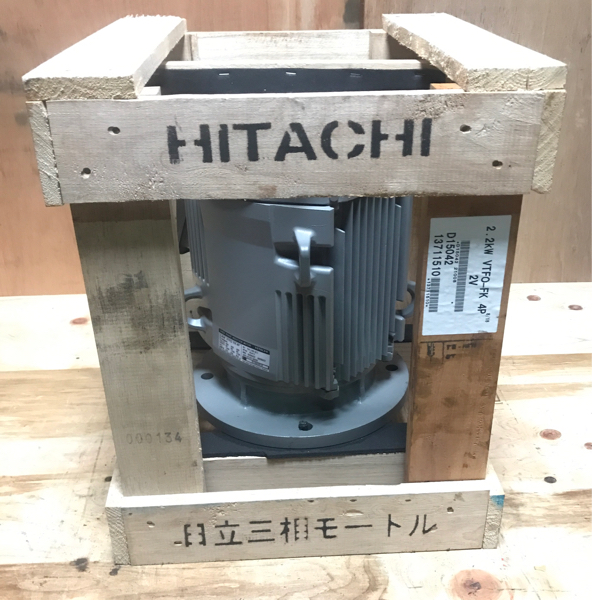 新品、長期保管品 日立 三相モートル TFO-FK 4P 2.2KW モーター □日立
