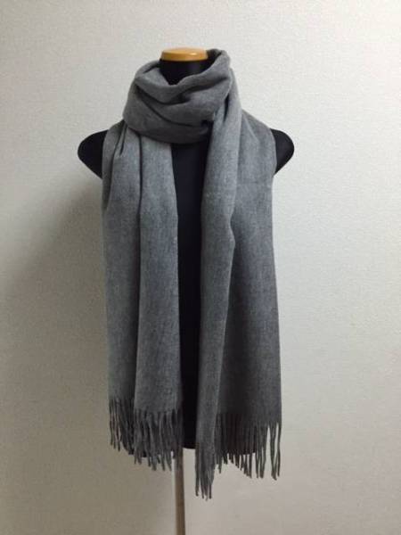 新品】極上 カシミア100％ 大判ストール グレー
