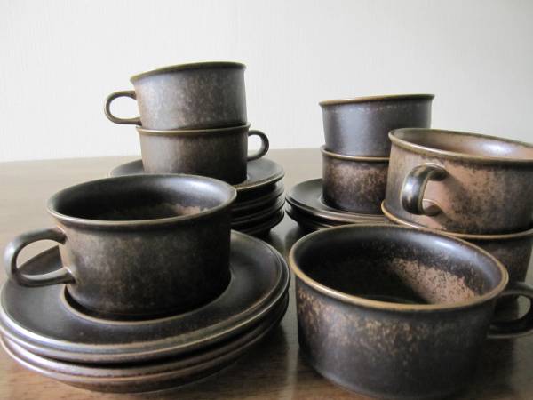 ■おしゃれな食卓に！アラビア ルスカ カップ＆ソーサー８客セット ウラ・プロコッペ