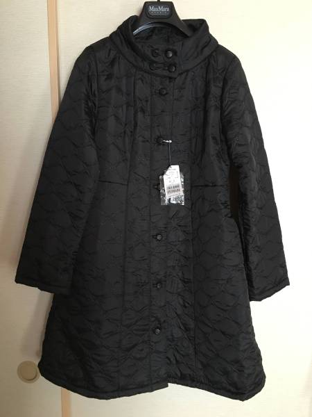 美品 jocomomola コート 40号 黒 美品 Jocomomola ホコモモラ 花刺繍 