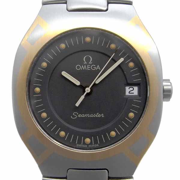 オメガ シーマスター ポラリス クォーツ メンズ コンビ デイト OMEGA