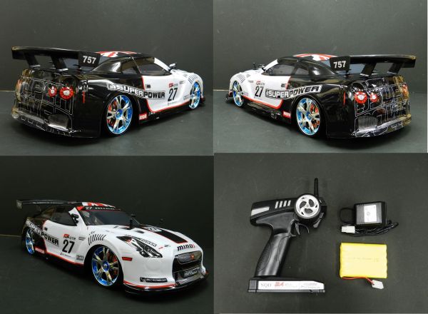 2.4GHz 1/10 ドリフトラジコンカー GTRタイプ（白）【完成品】
