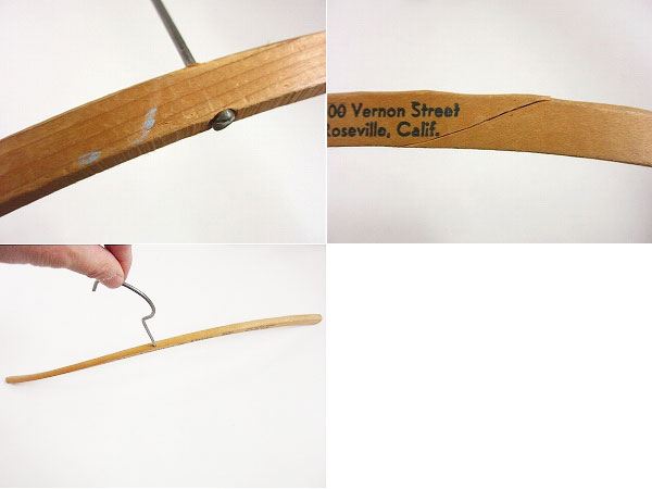 アンティーク 木製ハンガー 7本セット/店舗什器 ビンテージD122