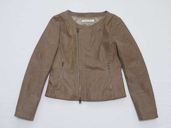 ユナイテッドアローズUNITED ARROWS本革レザージャケットGLR正規品ノーカラーGREEN LABEL RELAXING