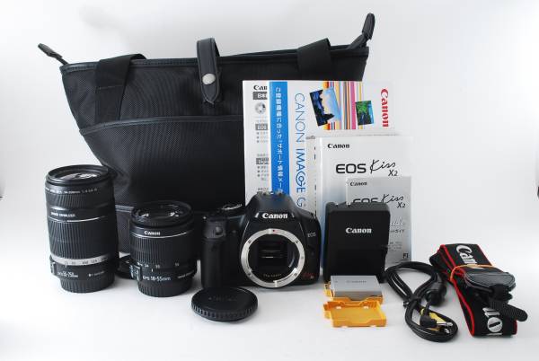 新品同様】ショット3466回☆充実セット☆Canon EOS Kiss X2 標準、望遠