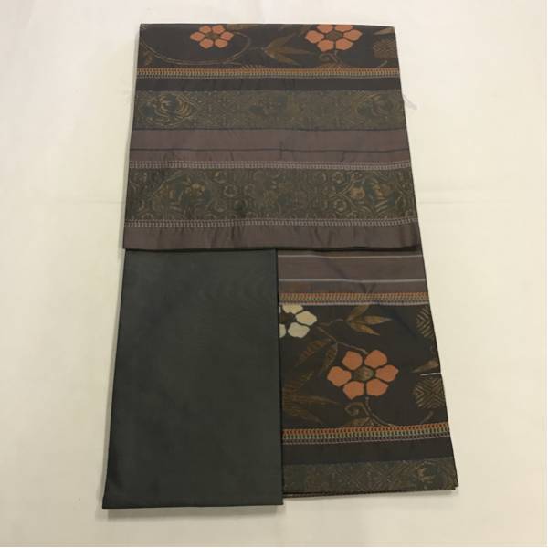 ◯ひょうたん堂◯正絹 落ち着きのある名古屋帯しつけ糸付未使用品