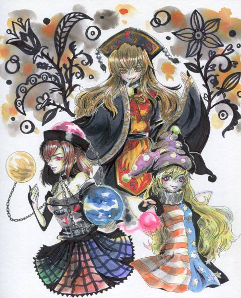 手描きイラスト色紙∞東方 純狐 ヘカーティア・ラピスラズリ クラウン