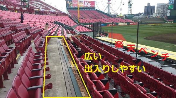 5/31水 楽天VS巨人 ＶＩＰ席 楽天ベンチ上 最前列ペア