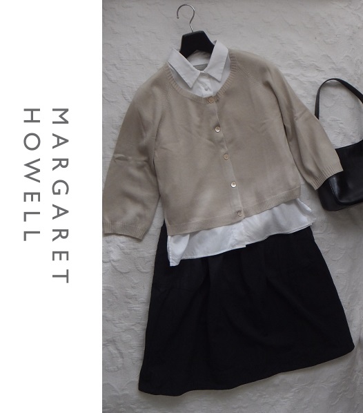 マーガレットハウエル ウールカシミヤ＆シルク混 カーディガン 　Margaret　Howell