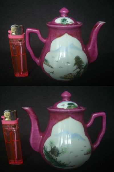 清末民国粉彩茶壷 中国50年代の茶壷、輸出品、粉彩