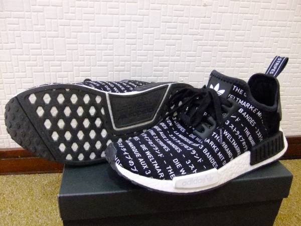 アディダス◆NMD R1:BLACKOUT黒◆27cm:スリーストライプのブランド