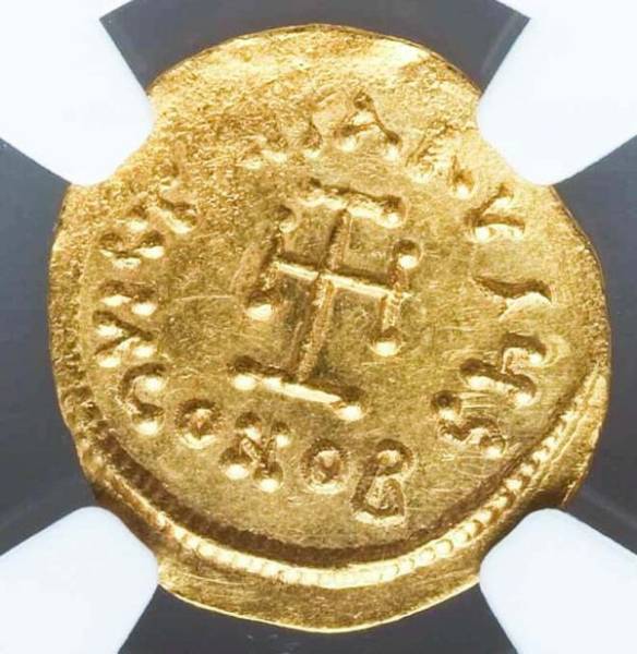 NGC鑑定 AU ☆ ビザンチン帝国 Tremissis金貨 641-668AD NGC MS 4/4