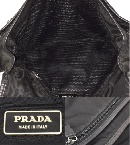 03189 PRADA プラダ ナイロン レザー 斜め掛け ショルダーバッグ 鞄