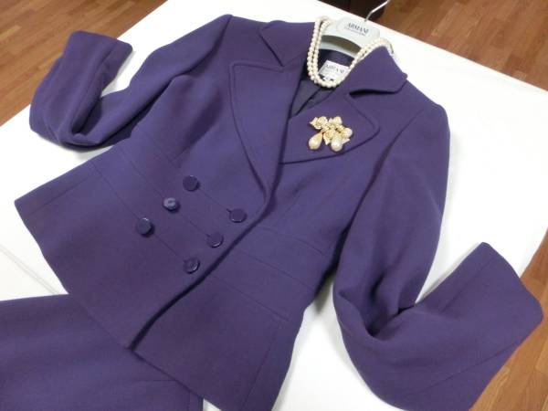 ARMANI アルマーニ ステッチ切り替えデザインスーツ 40 1度着用 