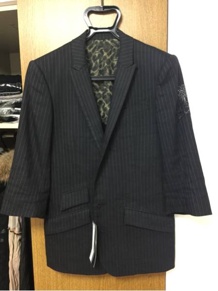 名作タグ付き定価9万ロエンROENスワロスカル七分袖ジャケット46