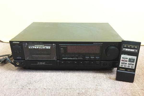 Victor/ビクター　3ヘッド　ステレオカセットデッキ　TD-V721　リモコン付き m