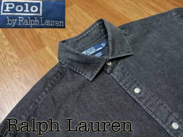 極美品！ラルフローレン 黒 デニムシャツ XL