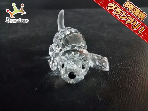 【未使用】Swarovski クリスタル ブルドッグ 置物 スワロフスキー 小物 美品 クリア 置物/犬 SWAROVSKI 未使用Swarovski