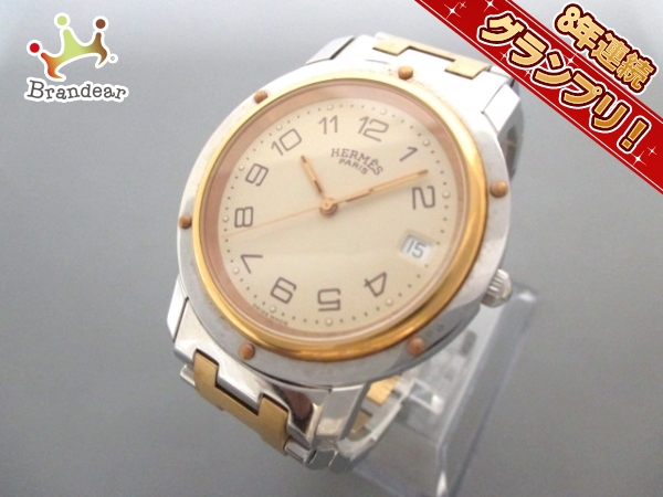 HERMES(エルメス) 腕時計 クリッパー CL3.740 メンズ アイボリー