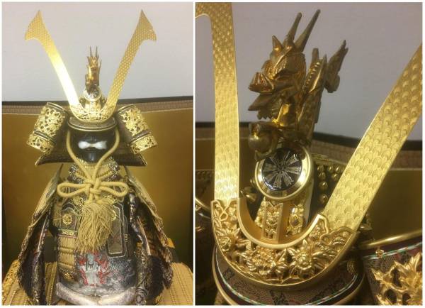 超美品 秀月 五月人形 鎧 兜 御弓太刀 屏風 畳 端午の節句 ※当時定価98