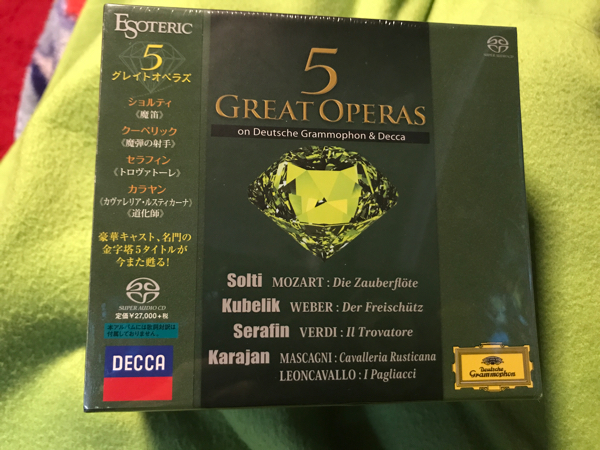 美品 ESOTERIC　９SACD◇グレイト5オペラズ 　DG＆DECCA 新品未開封ESOTERICエソテリック「5グレイトオペラズDECCA」 新品未