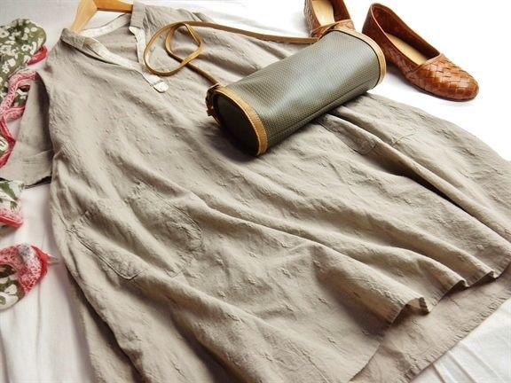 スタディオクリップ studio CLIP コットン刺繍スキッパーシャツワンピ♪