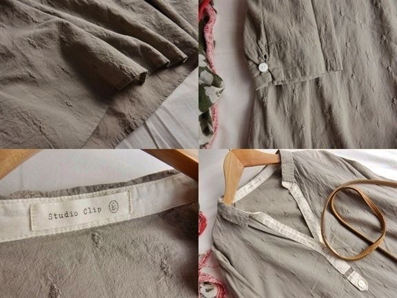 スタディオクリップ studio CLIP コットン刺繍スキッパーシャツワンピ♪