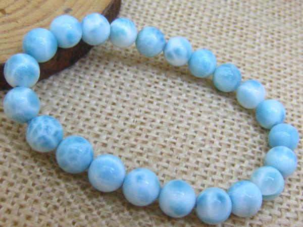 0208X694 天然宝石★【ドミニカ共和国産の20Aラリマー】★ブレス 8-8.5mm