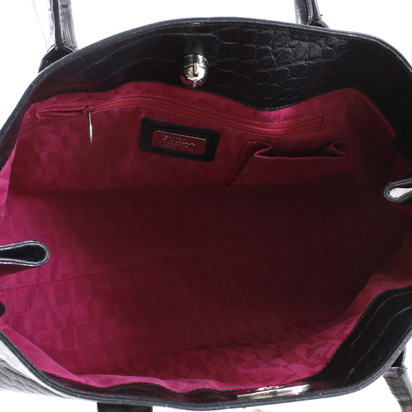 ☆定価￥50，400 イタリア製 美品 FURLA フルラ クロコ型押し 本革 